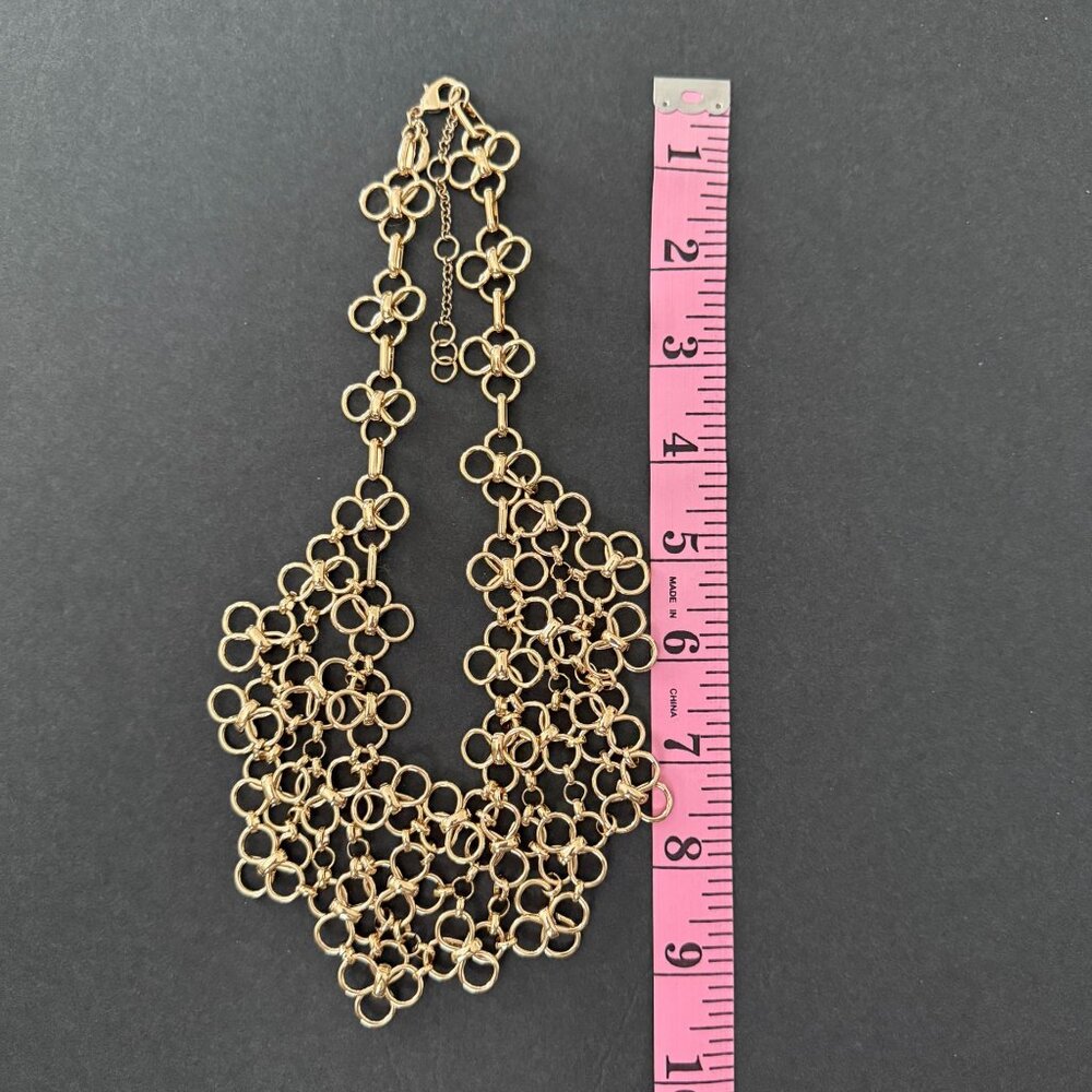 NWOT Banana Republic Multi Circle Statement Necklace Gold Tone Adjustable - Picture 4 of 12